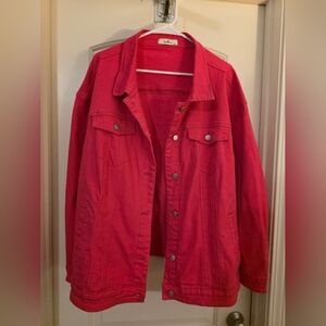 Women's Plus Size Pink Denim Jacket Agnes Orinda Brand